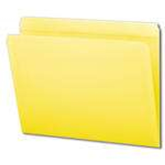 Smead 12910  File Folder, Reinforced Straight-Cut Tab, Letter Size, Yellow, 100 per Box (12910)