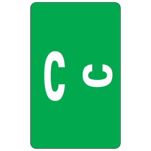 Smead AlphaZ ACCS Color-Coded Alphabetic Label, C, Dark Green, 100 labels per Pack (67173) - 5 Packs