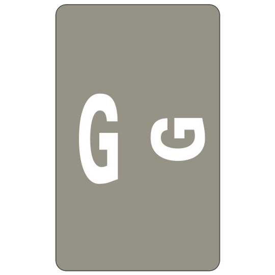 Smead AlphaZ ACCS Color-Coded Alphabetic Label, G, Gray, 100 labels per Pack (67177) - 5 Packs
