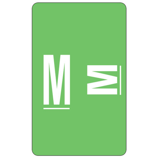 Smead AlphaZ ACCS Color-Coded Alphabetic Label, M, Light Green, 100 labels per Pack (67183) - 5 Packs