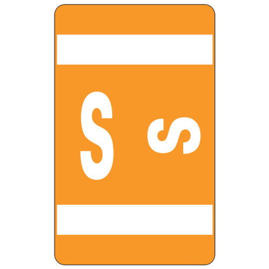 Smead AlphaZ ACCS Color-Coded Alphabetic Label, S, Orange, 100 labels per Pack (67189) - 5 Packs