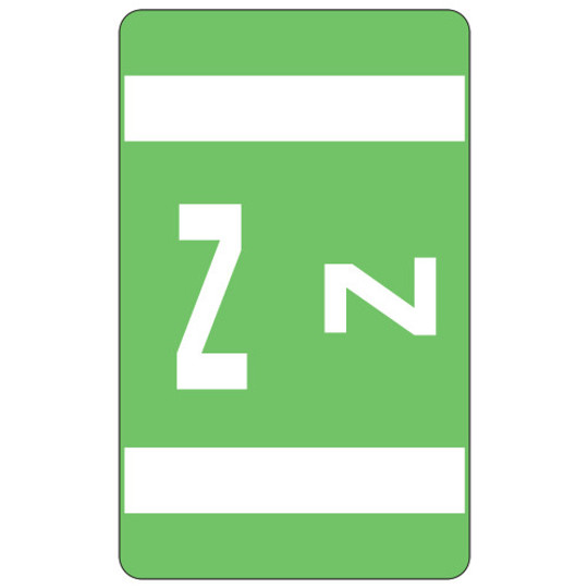 Smead AlphaZ ACCS Color-Coded Alphabetic Label, Z, Light Green, 100 labels per Pack (67196) - 5 Packs