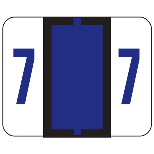 Smead BCCRN Bar-Style Color-Coded Numeric Label, 7, Label Roll, Purple, 500 labels per Roll (67377)