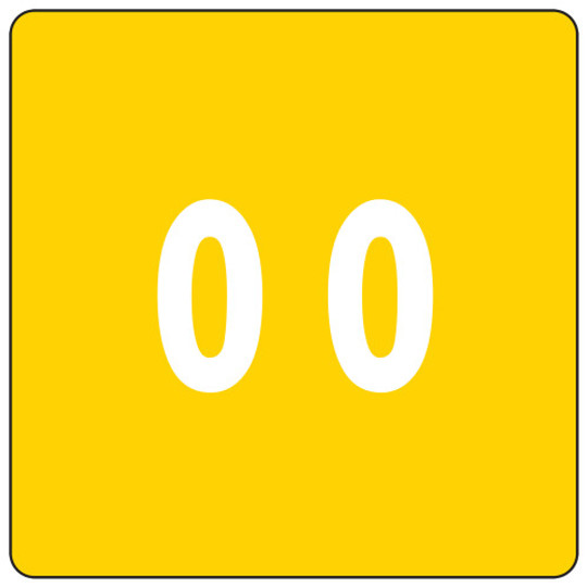 Smead DCC Color-Coded Numeric Label, 0, Label Roll, Yellow, 250 labels per Roll (67420)