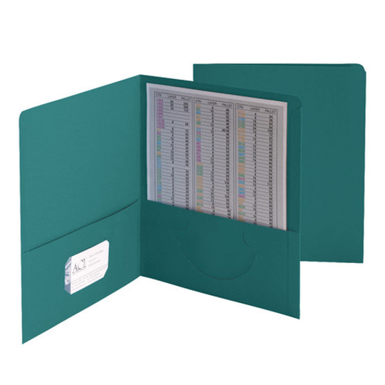 Smead Two-Pocket Heavyweight Folder, Up to 100 Sheets, Letter Size, Teal, 25 per Box (87867)