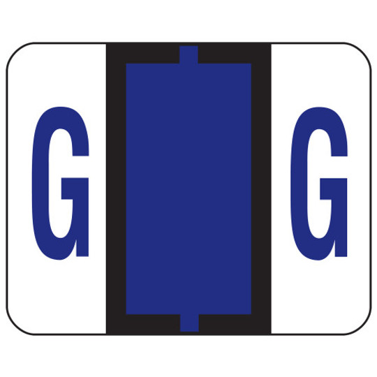 Smead BCCR Bar-Style Color-Coded Alphabetic Label, G, Label Roll, Violet, 500 labels per Roll, (67077)