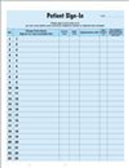 Patient Sign In Sheet 1-23 - Blue - HIPAA Approved - 250/Pack