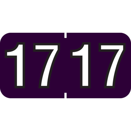 1 1/2" x 3/4" Year Labels: TAB Products Compatible-500 Roll-Purple 2017