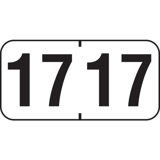 1 1/2" x 3/4" Year Labels: Smead Jeter ETYJ Compatible - 500/Roll - White 2017