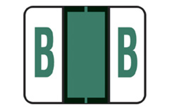 RB-DK GREEN Letter "B" - 500/Roll