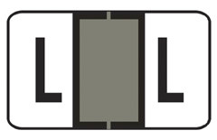 JETER Alphabetic Labels Letter "L" - 7200 Series - Gray - 500/Roll
