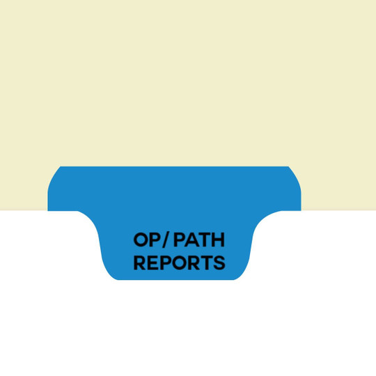 Index Chart Divider - "Op/Path Reports" Side Tab in Position #3 - Green Tab - 50/Pack -