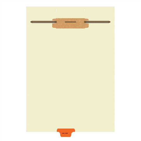 "Lab/X-Ray" -  Bottom Tab File Back Chart Divider - Orange Tab in Position 4 -  Box of 50