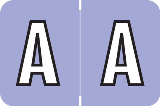 AmeriFile ColorBrite Alpha Labels - Letter A - Purple - 1 1/2 W x 1 H - Rolls of 500