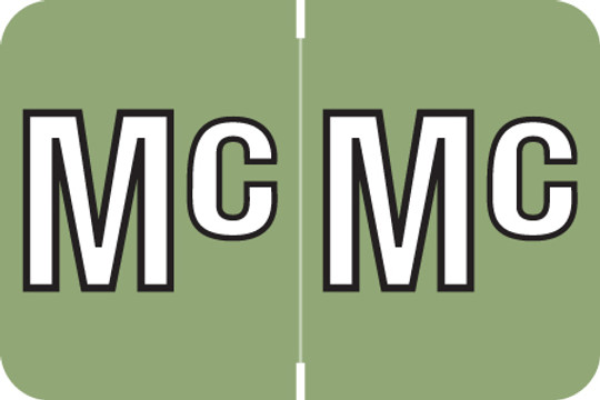 AmeriFile ColorBrite Alpha Labels - Letter Mc - Gray - 1 1/2 W x 1 H - Rolls of 500