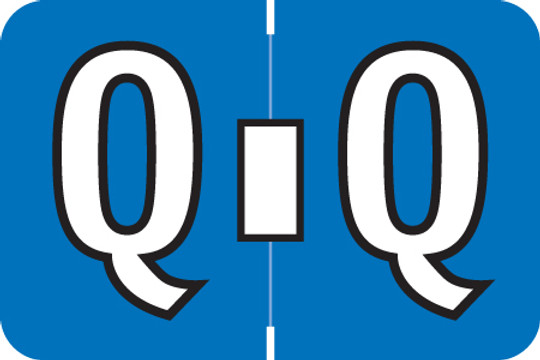 ColorBrite Alpha Labels - Letter Q - blue - 1 1/2 W x 1 H - Roll of 500