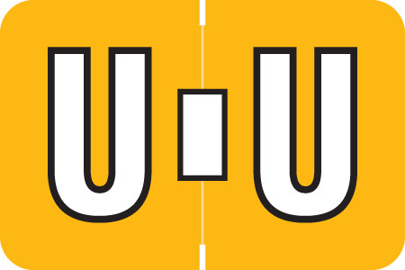 AmeriFile ColorBrite Alpha Labels - Letter U - Yellow - 1 1/2 W x 1 H - Rolls of 500
