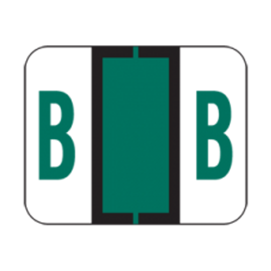 AmeriFile the File Doctor Compatible Alpha Labels - Letter B - Green - 1 1/4 W x 1 H  - Roll of 500
