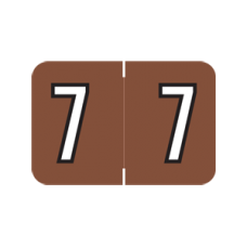 AmeriFile Sycom & Barkley Compatible Numeric Labels - Number 7 - Brown - 1 1/2 W x 1 H - Roll of 500