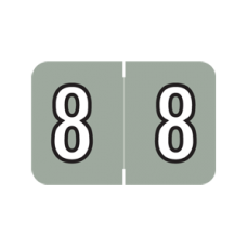AmeriFile Sycom & Barkley Compatible Numeric Labels - Number 8 - Gray - 1 1/2 W x 1 H - Roll of 500