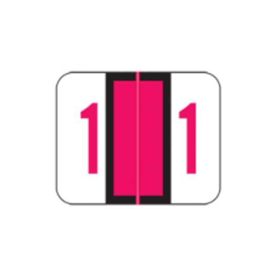 AmeriFile Smead BCCRN Compatible Numeric Labels - Number 1 - Red - 1 1/4 W x 1 H - Box of 500