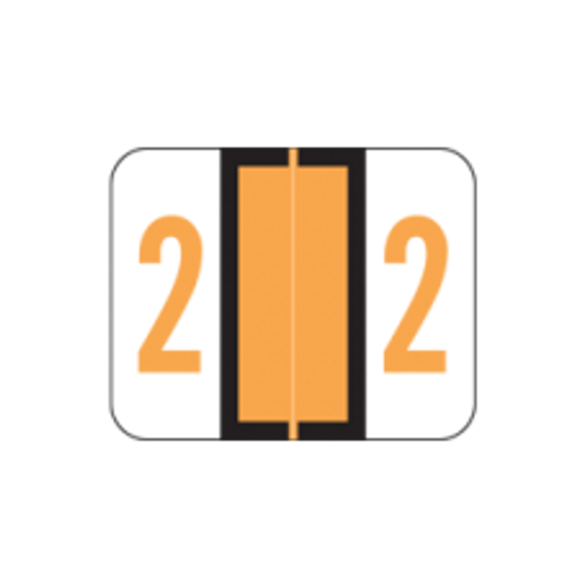 AmeriFile Smead BCCRN Compatible Numeric Labels - Number 2 - Yellow - 1 1/4 W x 1 H - Box of 500