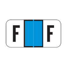 AmeriFile Jeter 2900 Series Compatible Alpha Mini Labels - 1 1/2 W x 3/4 H - Letter F - Blue - 270 Labels Per Bag