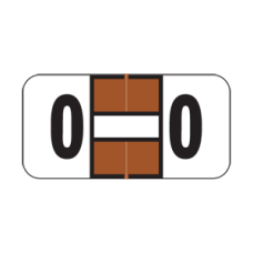 AmeriFile Jeter 2900 Series Compatible Alpha Mini Labels - 1 1/2 W x 3/4 H - Letter O - Brown - 270 Labels Per Bag