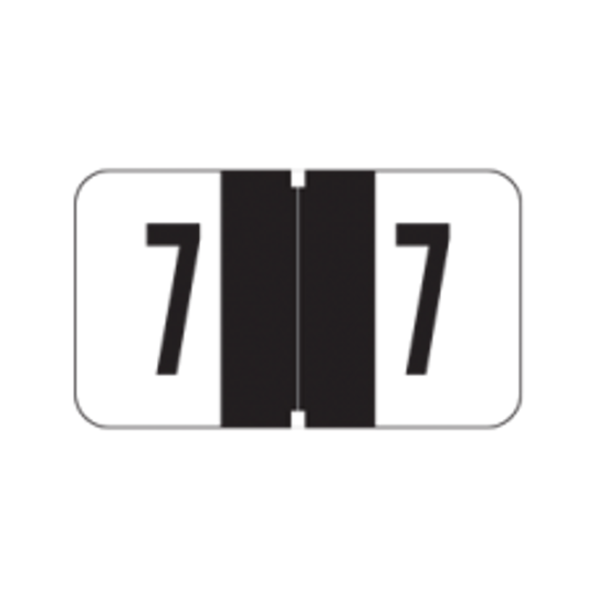 AmeriFile Jeter 7300 Compatible Numeric Labels - 1 5/8 W x 15/16 H - Number 7 - Black - Roll of 500