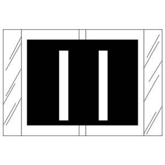 AmeriFile Genuine Tabbies Col'R'Tab Alpha Labels 12000 Series - 1 1/2 W x 1 H - Letter I - Black - Roll of 500