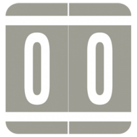 AmeriFile GBS / V.R.E. System 1 Compatible Alpha Labels - 1 1/4 W x 1 5/16 H - Letter O - Gray - Pack of 200 Labels