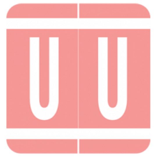 AmeriFile GBS / V.R.E. System 1 Compatible Alpha Labels - 1 1/4 W x 1 5/16 H - Letter U - Pink - Pack of 200 Labels
