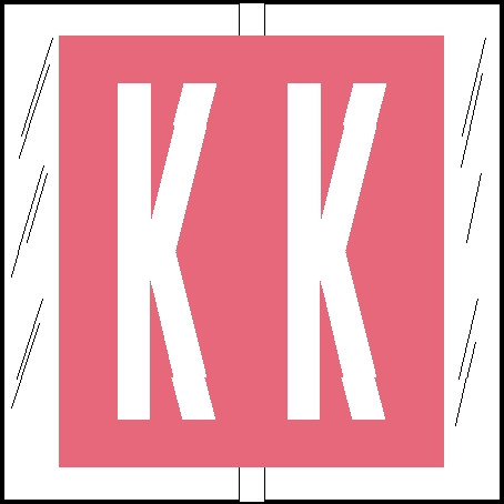 Tabbies Alphabetic Labels - 12100 Series (Rolls) "K"- Pink- 1-1/2"H x 1-1/2"W - 500/Roll