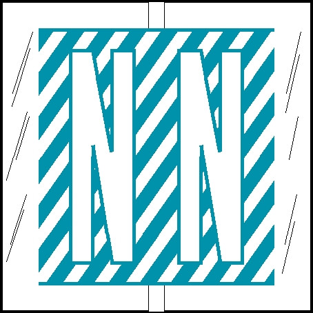 Tabbies Alphabetic Labels - 12100 Series (Rolls) "N"- Blue- 1-1/2"H x 1-1/2"W - 500/Roll