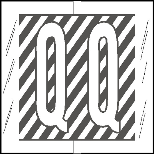 Tabbies Alphabetic Labels - 12100 Series (Rolls) "Q"- Grey- 1-1/2"H x 1-1/2"W - 500/Roll