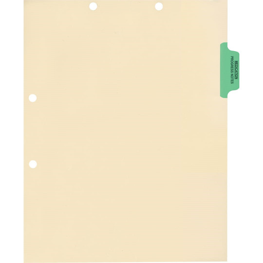 Medical Arts Press Match Colored Side Tab Chart Dividers- Medication/Progress Notes, Position 2 (100/Pkg) (56768)