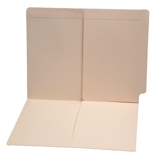 End Tab Pocket Folder - Two 1/2 Pockets Inside Front and Back - 11 Pt. Manila - Letter Size - 50/Box