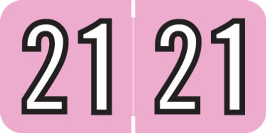 Barkley Yearband Label -  2021 - PINK-  BKYM Series  - 3/4" H x 1-1/2" W - 500/Roll