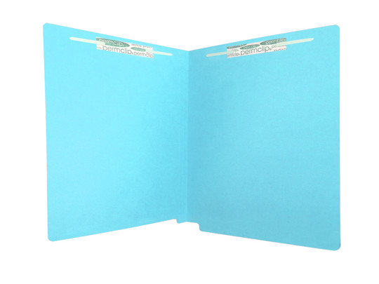 Medical Arts Press Match Heavy Duty Colored End Tab Folders with 2 Permclip Fasteners- Blue, Letter Size, 20pt (40/Box)