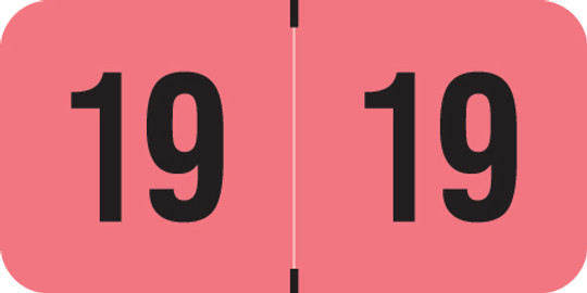 Reynolds & Reynolds Yearband Label (Rolls of 500) - 2019- Pink/Black - RRYM Series - Vinyl - Laminated