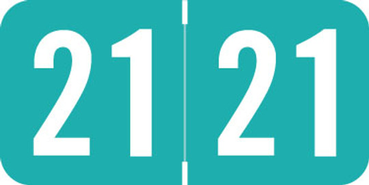 Sav-Tyme Yearband Label - 2021 - Aqua YEAR LABEL - Laminated - 500/Roll