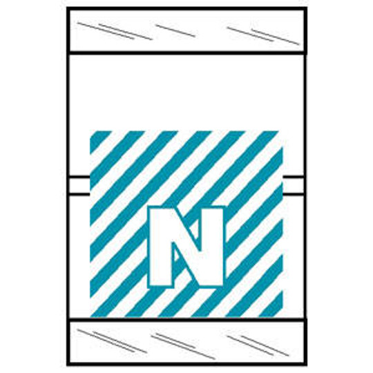 Col'R'TAB Top Tab Alpha Labels - 82050 Series - Letter 'N' - Light Blue - 1-1/2" H x 1" W - Labels on Sheets - 100/Pack