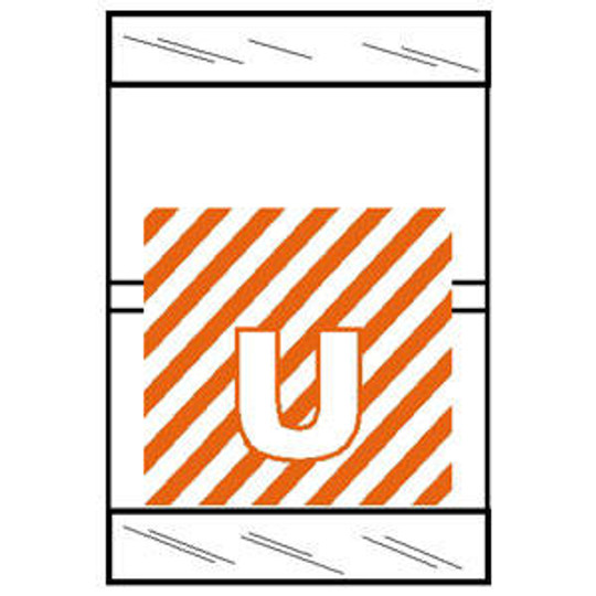 Col'R'TAB Top Tab Alpha Labels - 82050 Series - Letter 'U' -  Orange - 1-1/2" H x 1" W - Labels on Sheets - 100/Pack
