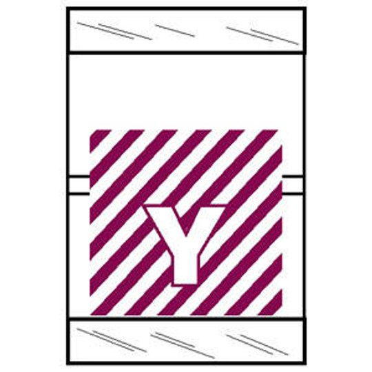 Col'R'TAB Top Tab Alpha Labels - 82050 Series - Letter 'Y' -  Violet - 1-1/2" H x 1" W - Labels on Sheets - 100/Pack