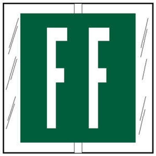 Col'R'TAB Top Tab Alpha Labels - 82100 Series - Letter 'F' - Green - 1-1/2" H x 1-1/2" W - Labels on Sheets - 100/Pack