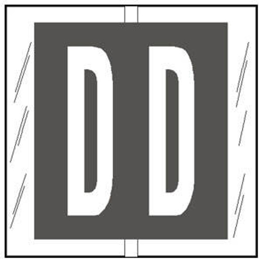 Col'R'TAB Top Tab Alpha Labels - 82100 Series - Letter 'D' - Gray - 1-1/2" H x 1-1/2" W - Labels on Sheets - 100/Pack