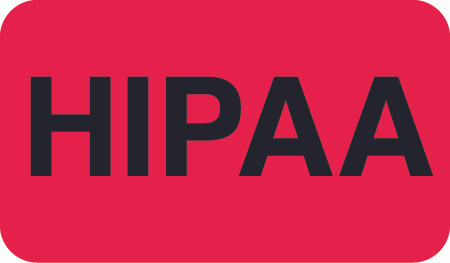 "HIPPA" Chart Label -  Fl. Red -  1-1/2" x 7/8" - 250/Roll