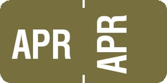 Tabbies® 1/2" Horizontal/Vertical Month Labels, Gold, 1/2"H x 1"W, "APR", 100 Labels/Pack