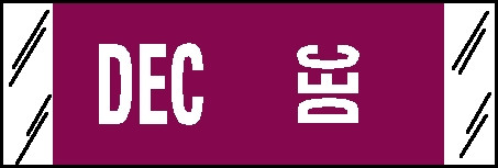 Tabbies® COL'R'TAB® Horizontal/Vertical Month Tabs, Violet, 1/2"H x 1-1/2"W, "DECEMBER" 100/Pack