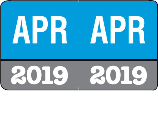 Month/Year Labels 2019 - April - 225 Labels Per Pack - 1-1/2" W x 1" H